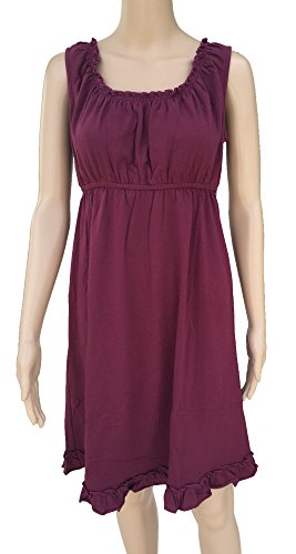Sleeveless Nursing Nightgown Elasticated Neck Pull-down Access