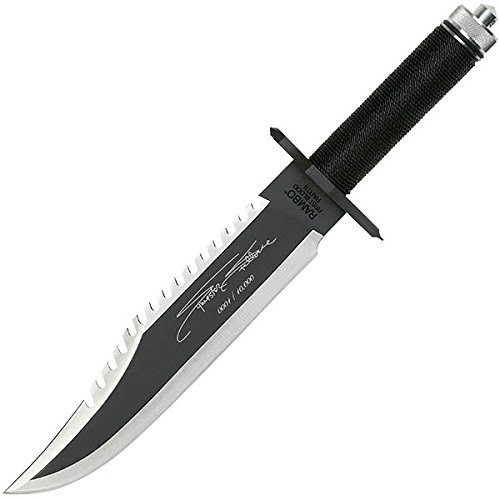 

Hollywood Collectibles Rambo First Blood II Signature Bowie Fixed Blade Knife,15.5in,Black 9295