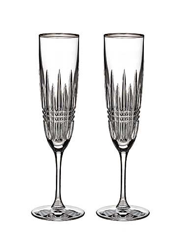 

Waterford Lismore Diamond Platinum Flute Pair