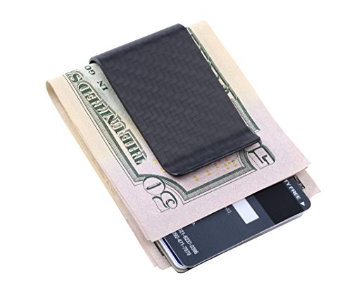 Alston Men's Ultralight and Slim Carbon Fiber Money Clip, Cash And Credit Card Wallet
