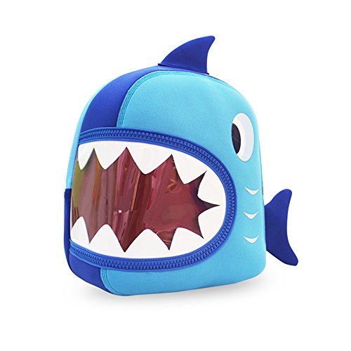 Nohoo Waterproof Kids Backpack 3D Shark Cartoon School Hiking Sidesick Bags