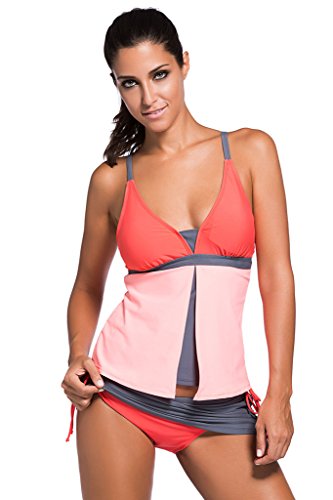 Aleumdr Women's Tankini Swimsuit Briefs Culottes Swimwear (FBA)
