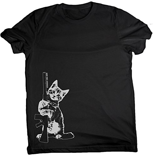 Arm The Animals Men's Ain't Kitten Around Short Sleeve Cat Graphic T-Shirt -This Shirt Helps SAVE Cats