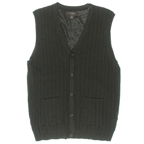Tasso Elba Mens Cable Knit Button Front Sweater Vest