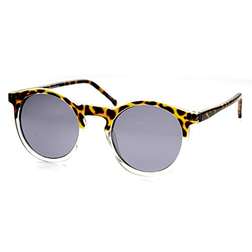 zeroUV - Classic Lux P3 Shape Keyhole Bridge Metal Rivet Circle Round Sunglasses