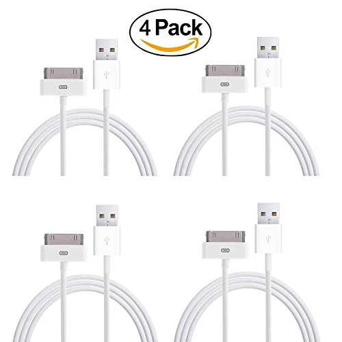 iPhone 4S Cable, OoRange 6 Foot USB Cable Sync Charging Cable For iPhone 4/4S, iPhone 3G/3GS, iPad 1/2/3 iPod (Pack of 4)