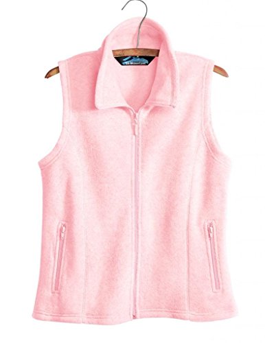 Women's Fashion Tailored Fit Anti-Pilling Micro Fleece Crescent Vest (11 Colors)
