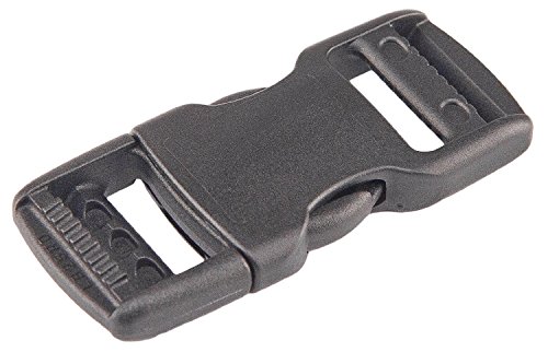 MILE 10 Pcs of Flat 25mm(1 Inch) Plastic Black Color Flat Side Release Buckles-4#