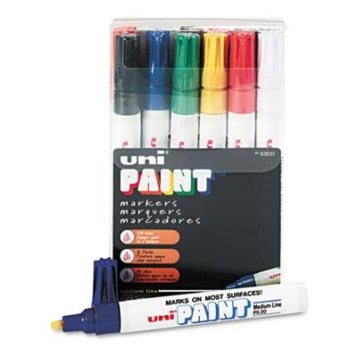 

Uni-Paint Marker, Medium Point, Assorted, 12/Set, Total 2 Sets