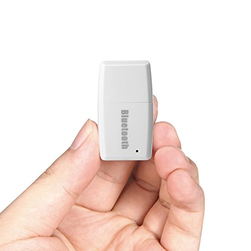 ACLUXS USB Bluetooth Receiver FM Lauch Support Stereo Audio Receiver Wirelesss Music Adapter With 3.5mm Stereo and FM Output for Headphones Portable Speakers FM 96 HMZ and Car Stereo Systems (White)
