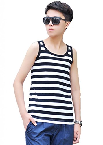 Women's Les Lesbian Tomboy Chest Binder Slim Fit Vest Tops US L/Tag 2XL Black Stripe