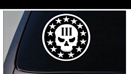 Molon Labe Three Percenter skull Assault life 6 inch sticker *D675*