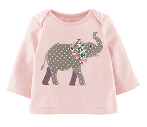 Fiream Girls' Cotton Crewneck Solid Long Sleeve T-shirt