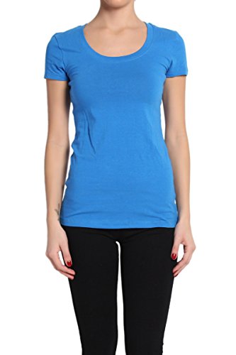 Themogan Women'S Plain Scoop Neck Short Sleeve T-Shirts