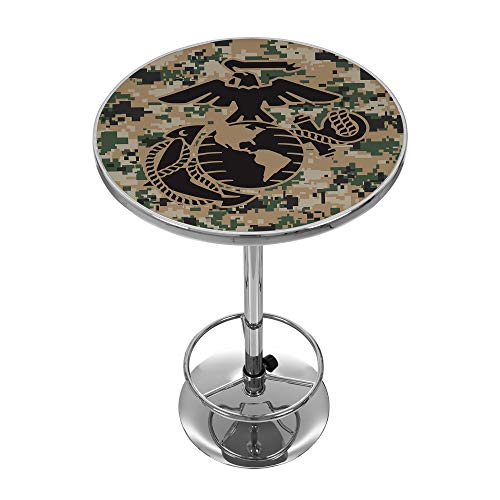 Algopix Similar Product 4 - TG USMC Chrome Pub Table  Eagle Globe