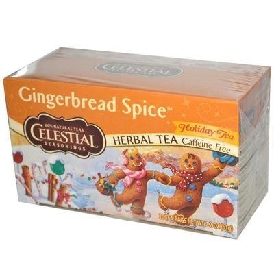 

Celestial Seasonings Holiday Herbal Tea - Gingerbread Spice - Caffeine Free - Case of 6 - 20 Bags