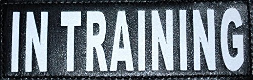 

Set of 2 Reflective "IN TRAINING" Velcro Patches for Service dog harnesses & vests.