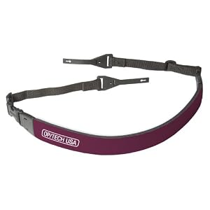 OP/TECH USA 1606002 Fashion Strap with Adjustable Connectors - for cameras and binoculars- neoprene (Wine)