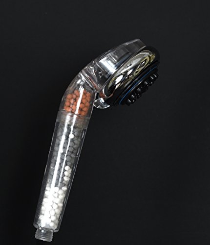 HealthyLifeStyle! Deluxe Edition Ionic Germanium Handheld Filtration Showerhead for Dry Skin & Hair - Rotating Showerhead With 8 High to Low Water Pressure Options; Water Savings