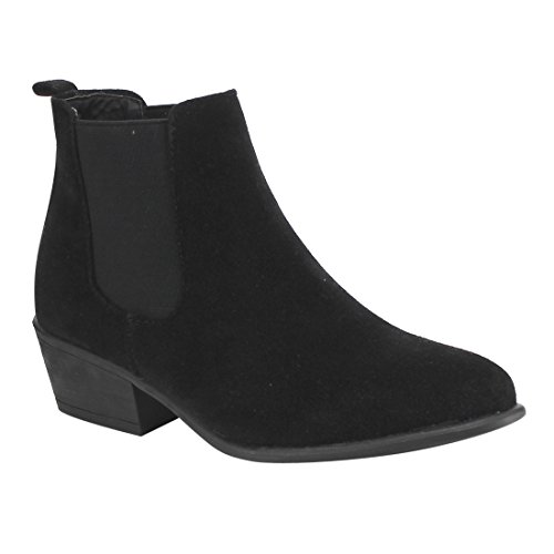 Beston DE03 Women Chelsea Style Plain Pull On Ankle Booties Half Size Small