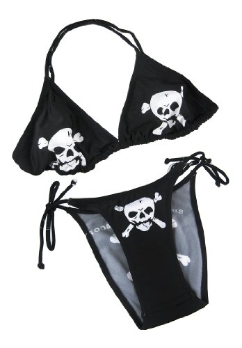 

Jolly Roger Skull & Crossbones String Bikini Pirate U.S. Junior`s Sizes