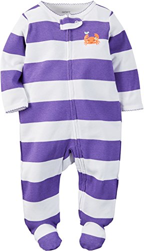 Carters Baby Girls Sleep & Play Crab Stripe