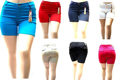 1826 JEANS Women's premium PLUS SIZE TWILL SHORT SOLID COLORS Stretch PS-792