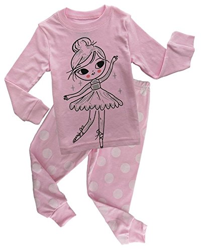 IF Pajamas Little Girls Pjs Sets Long Sleeve Pajamas 100% Cotton Clothes Toddler Sleepwears Pink 6T