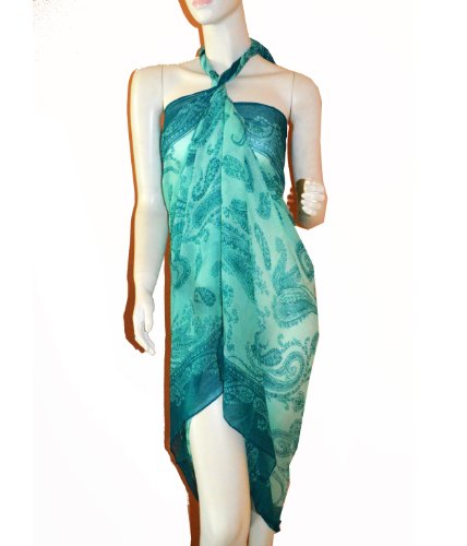 Scarf_tradinginc Women's Chiffon Pareo Wrap Shawl Sarong Swimsuite Cover-Up