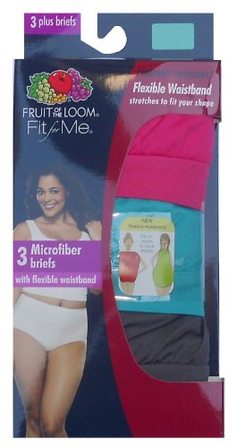 3-Pack Fruit of the Loom Women's Fit for Me Plus Size Microfiber Briefs 3DFWBRP