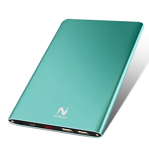 Keluoer Ultra Slim 20000 mah Dual USB External Mobile Battery Pack for Smartphones - Green