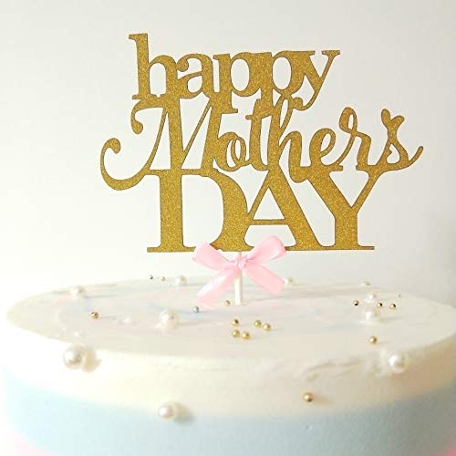 Algopix Similar Product 14 - Gold Glitter Happy Mothers Day Cake