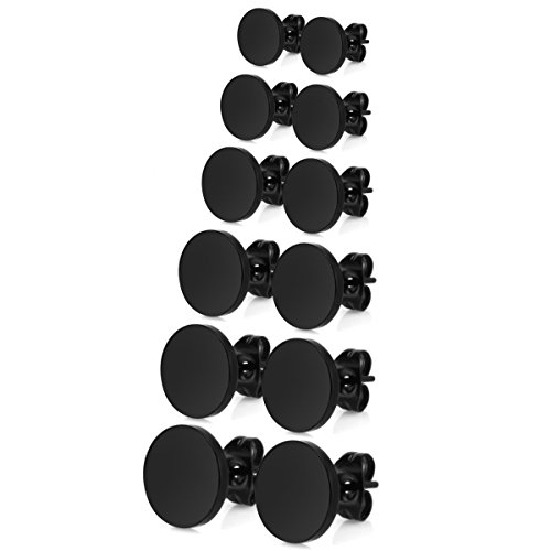 Mixed Sizes Wholesale Lot Stainless Steel Unisex Illusion Round Tunnel Plug Post Stud Earrings