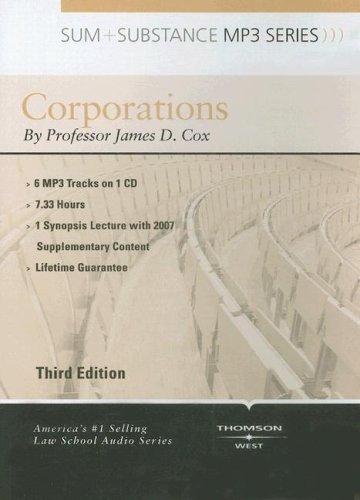 Sum & Substance Audio on Corporations with Summary Supplement (MP3) by James D. Cox