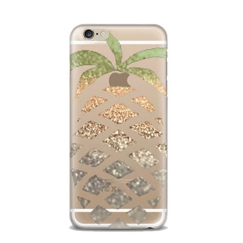 iPhone 6 / 6S Case, Deco Fairy Ultra Slim Rubber Silicone TPU Back Cover for Apple - Glitter Pineapple
