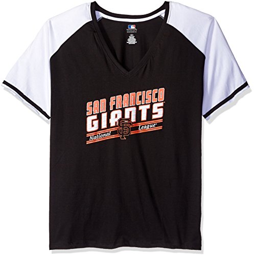 MLB Plus Size Women's Team Short Sleeve Raglan T-Shirt with Arm Stripes