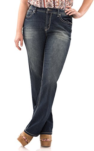 WallFlower Juniors Plus Size Long Inseam Basic Legendary Bootcut Jeans