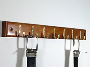Belt Rack With 7 Belt Hooks- Wall Mount- Walnut: Amazon.co.uk: Kitchen ...