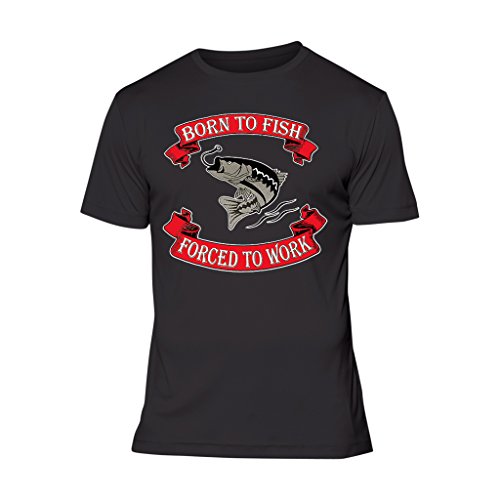 Fresh Tees® Born To Fish Forced To Work Funny Fishing Shirt