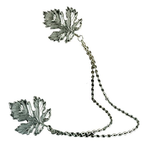 Voberry® New Jewelry Retro Cute Beautiful Tassel Chain Leaves Cute Pin Brooch Cardigan Sweater or Shawl Clip (Silver)