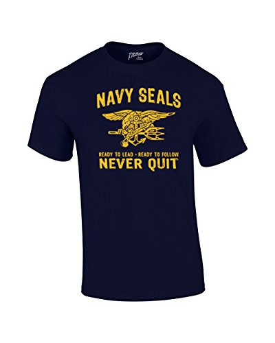 United States Navy Seals Never Quit Adult T-Shirt