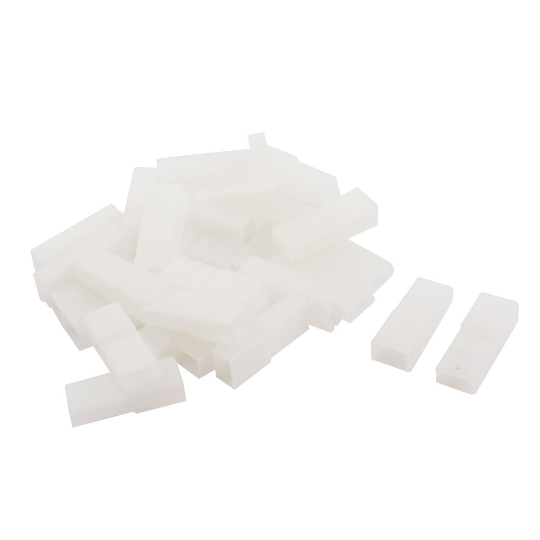 

White Plastic 2-Pin Female Spade Car Boat RC/RV Connector 6.3mm 30Pcs