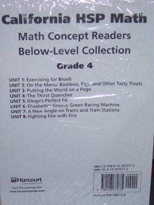 Math, Below-level Reader Collection Grade 4 Teacher Guide: Harcourt School Publishers Math California by HARCOURT SCHOOL PUBLISHERS
