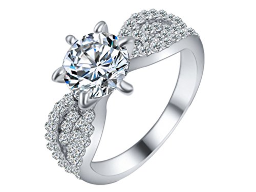 Berar Womens Fashion Six Claw Zircon Ring