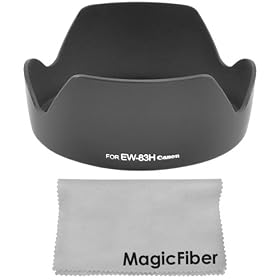 Tulip Flower Lens Hood for Canon Lens Hood for Canon 24-105mm f/4L IS USM (Replaces EW-83H) + MagicFiber Microfiber Lens Cleaning Cloth