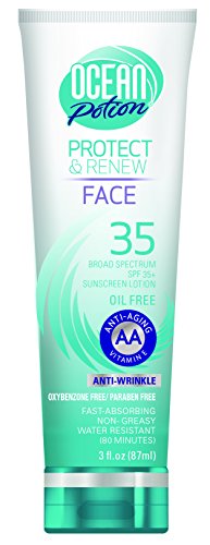 Ocean Potion Suncare Protect & Renew Face Sunscreen Lotion, SPF 35, 3 fl oz