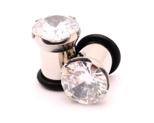 

Prong Set Steel Cz Single Flare Plugs - 4g - 5mm - Sold As a Pair
