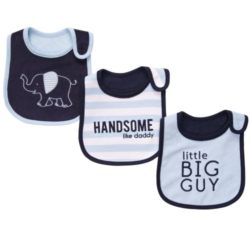 Carter's Baby Boys' 3-Pack Teething Bibs - Navy Elephant - One Size