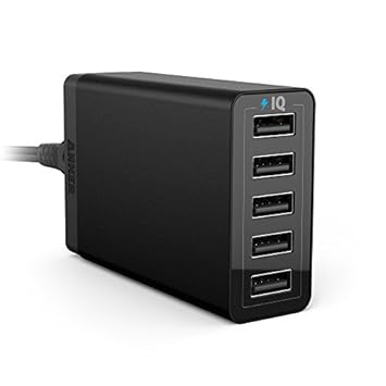 anker 40w 5-port high speed desktop usb charger with poweriq