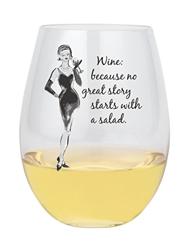 

Santa Barbara Design Studio No Great Story Lolita Stemless Wine Glass, Clear